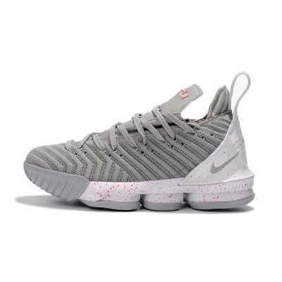 Nike Erkek Lebron 16 Wolf Gri / Kırmızı Basketbol Ayakkabısı Türkiye - QJSA69DS